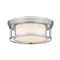 Z-Lite Willow 3 Light Flush Mount, Brushed Nickel, Inner White & Outer Clear 426F16-BN - alternate 1
